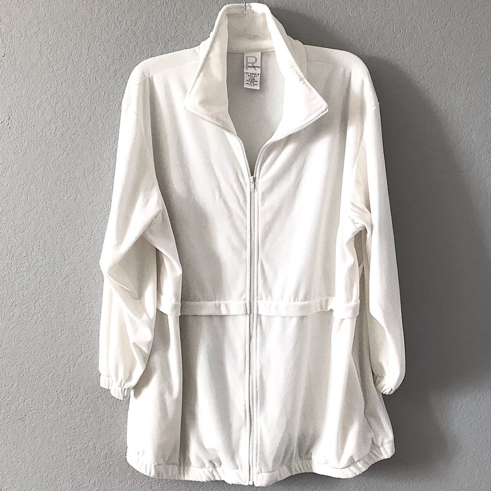 Winter White Long Velour Parka